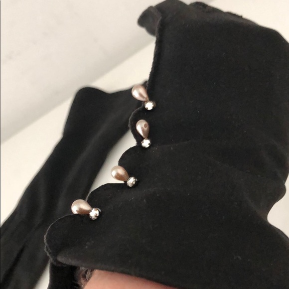 VINTAGE GLOVES WITH TEARDROP PEARLS & RHINESTONES - Picture 15 of 16